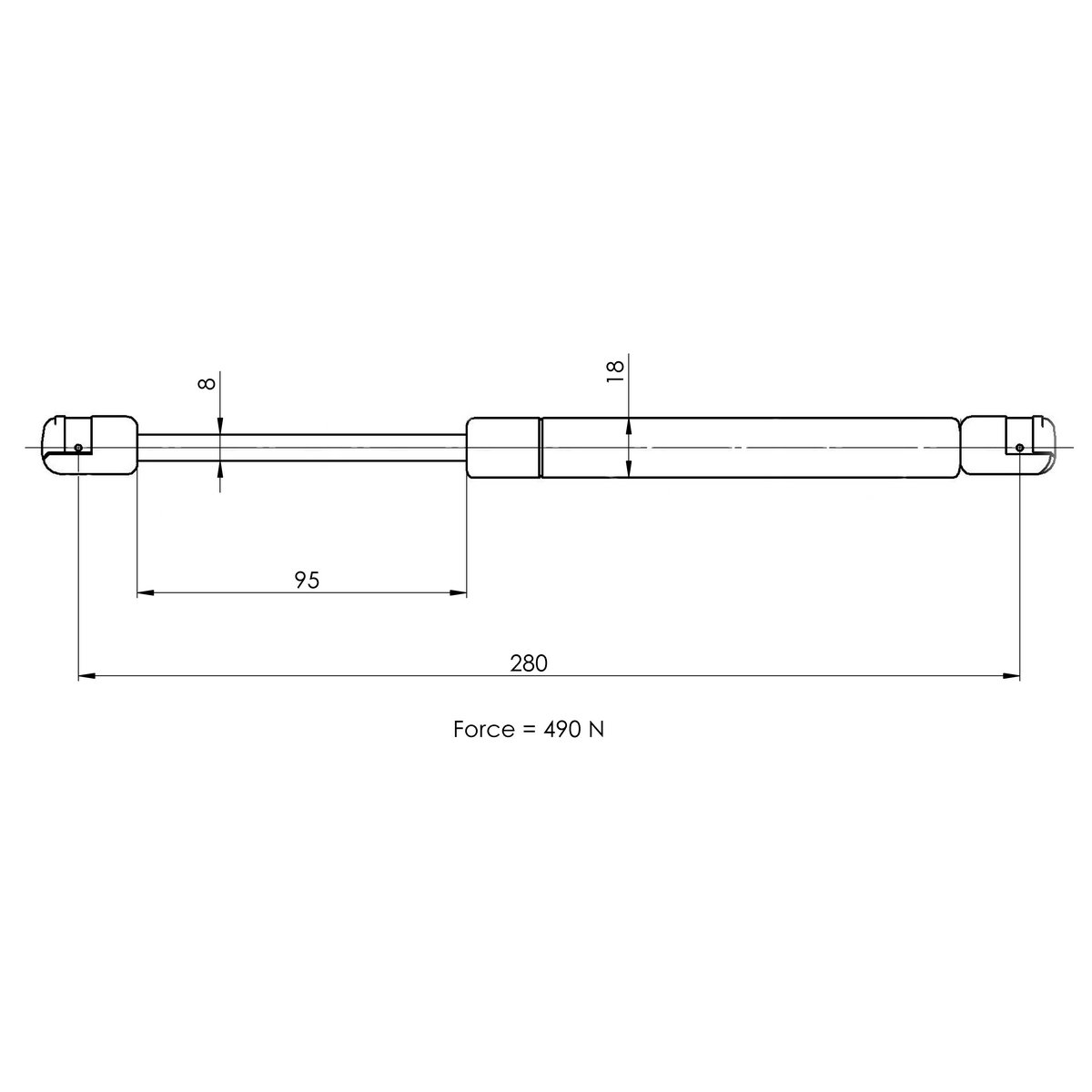Газовый упор багажника TRIALLI GS 1825 preview 2