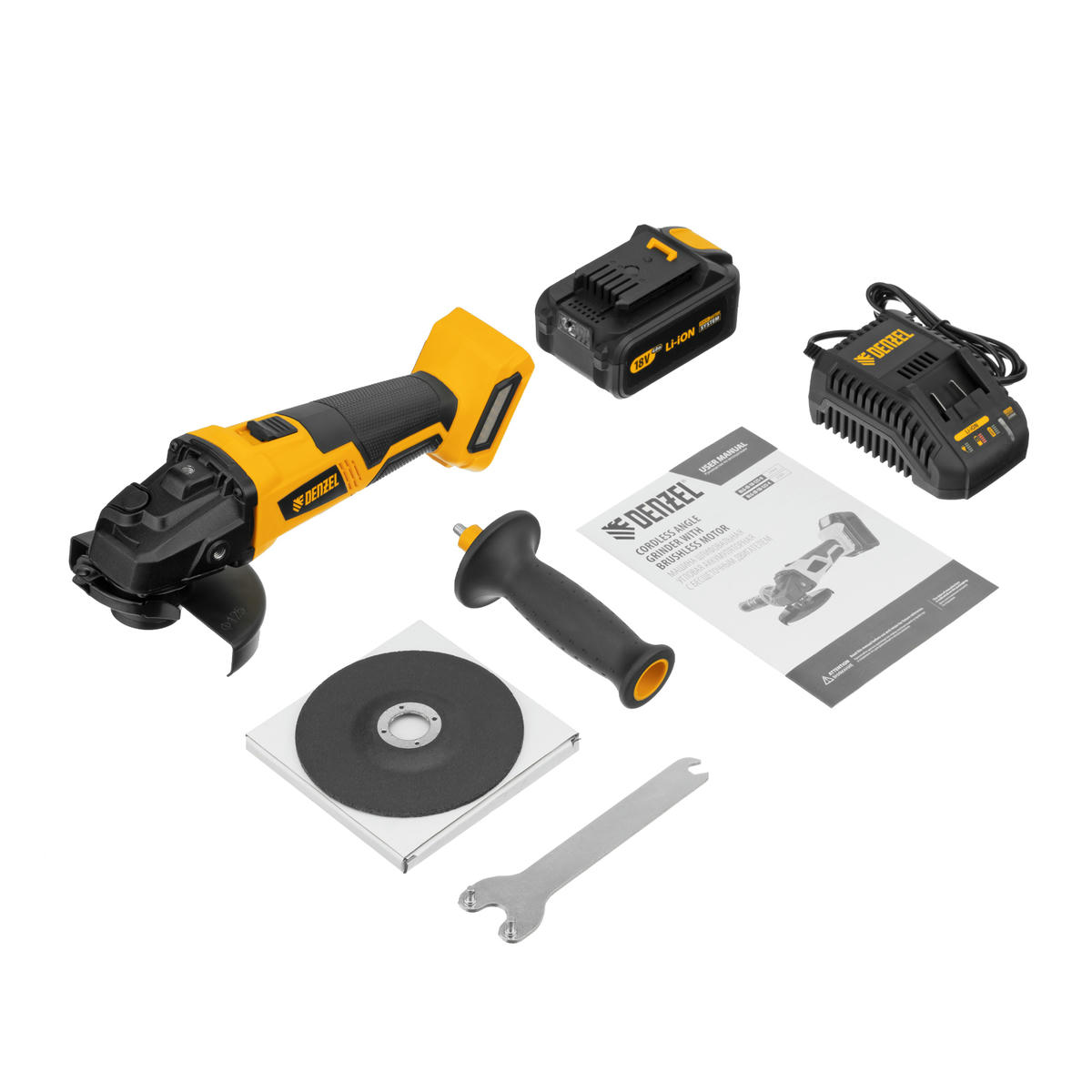 Машина углошлифовальная BLG-IB-18-125-4 аккумуляторная бесщет. Li-ion, 18В DENZEL preview 12