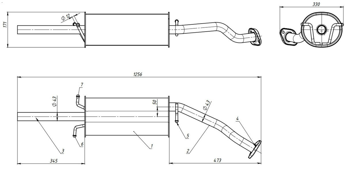 Глушитель основной TRIALLI EMM0506 preview 2