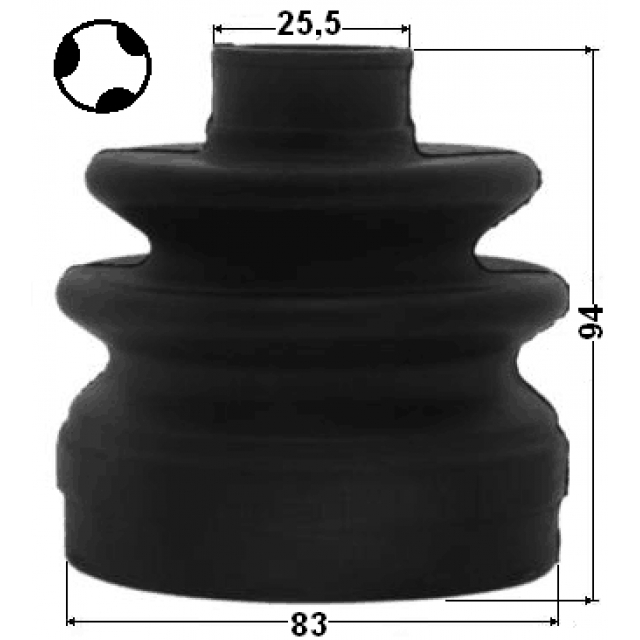 1215CMATLH_пыльник шрус внутренний комплект 83X94X25.5! Hyundai Santa Fe (CM) 06-12 preview 2