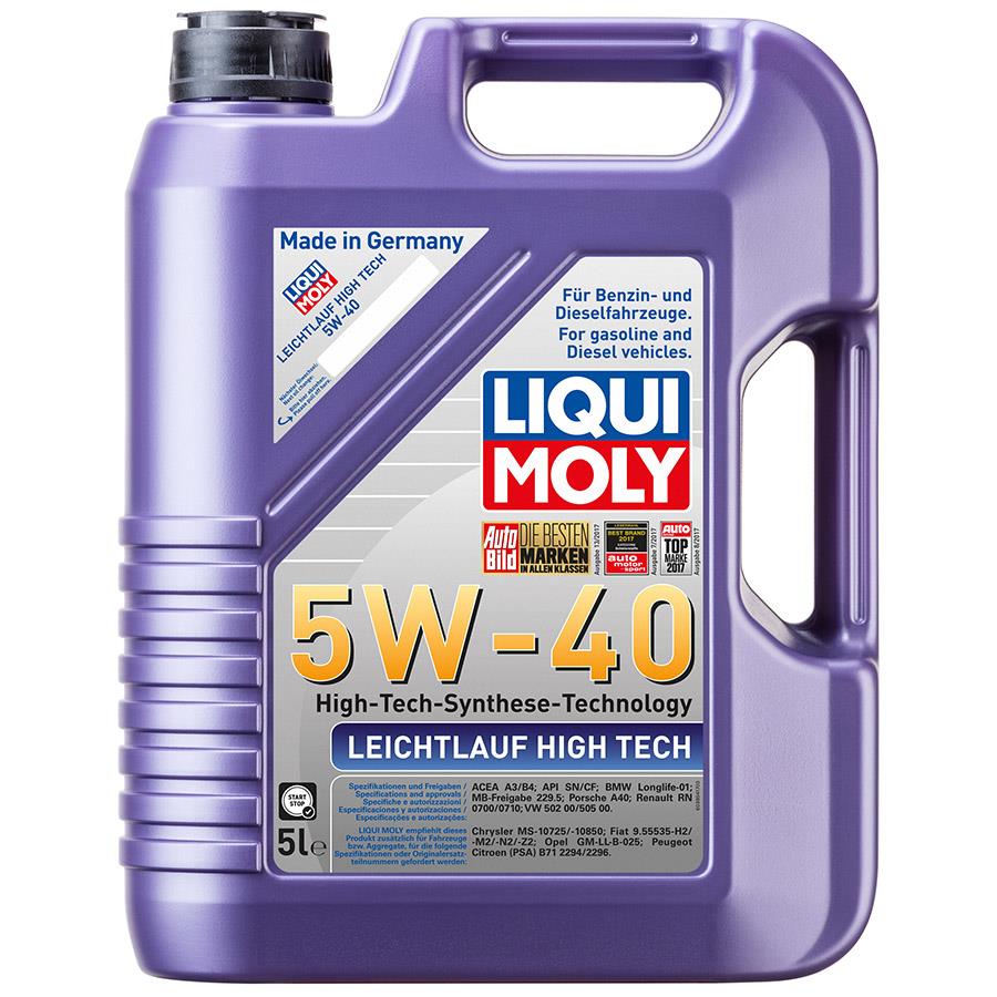 Масло моторное LIQUI MOLY Leichtlauf High Tech 5w40 CF/SN A3/B4 синт. 5л preview 2