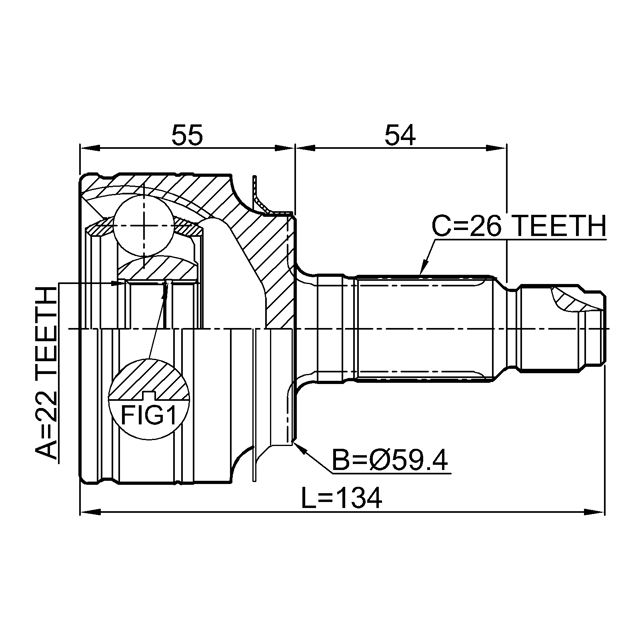 0310-CIVAT_ШРУС наружный к-кт!22X60X26 Honda Civic 06-08 preview 2