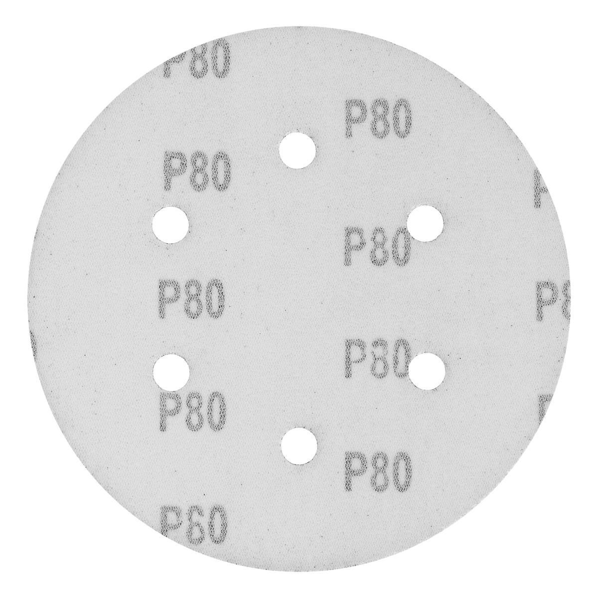 Круг абразивный на ворсовой подложке под "липучку", перфорированный, P 80, 150 мм, 5 шт MATRIX 73838 preview 3
