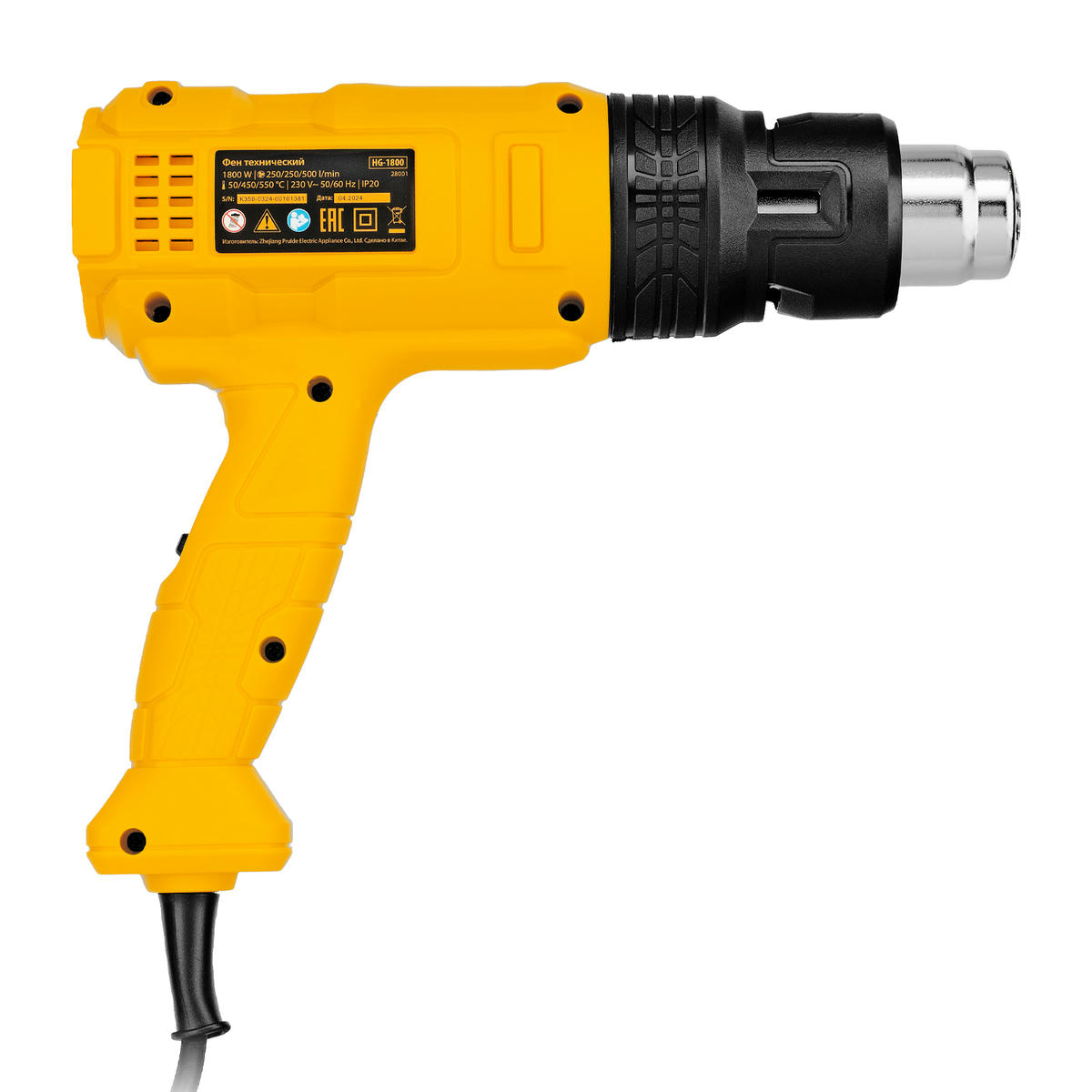 DENZEL 28001 Фен технический HG-1800, 1800 Вт, 3 режима preview 4