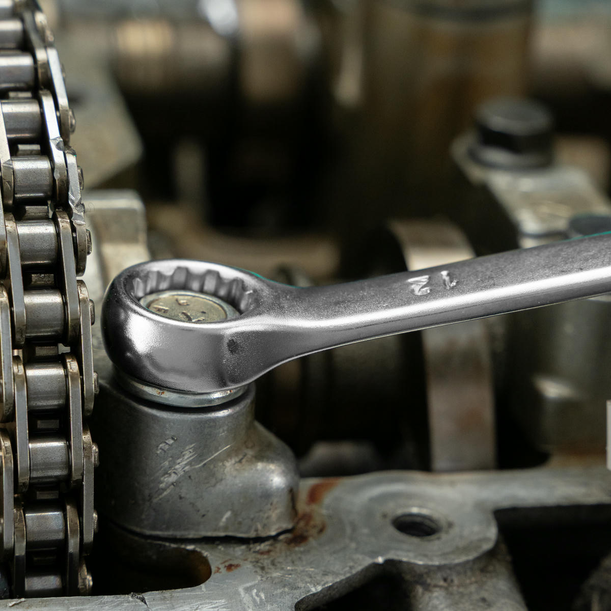 Ключ комбинированный 12 мм, CrV, матовый хром// STELS preview 7