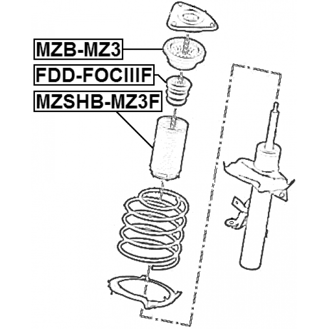 Отбойник амортизатора FEBEST FDD-FOCIIIF preview 2