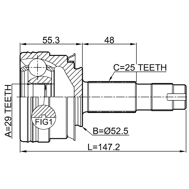 ШРУС наружный передний FEBEST 1010-T300MT preview 2
