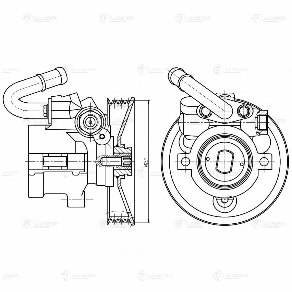 Насос ГУР для а/м Chevrolet Aveo T200 (02-)/T250 (06-) 1.4i (6PK) (LPS 0506) preview 4
