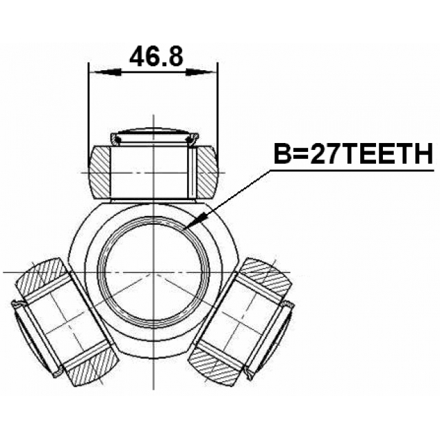 Трипоид 27x46.8 TOYOTA CAMRY ACV40,GSV40 2006.01-2011.09  FEBEST 0116-GSV40 preview 2
