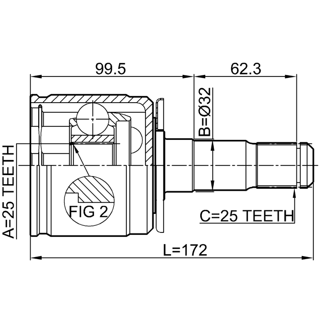 ШРУС внутренний FEBEST 0411-V43LH preview 2