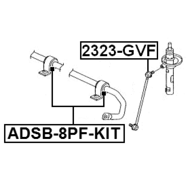 ADSB-8PF-KIT_втулка стабилизатора переднего к-кт!4 шт Audi A3, VW Golf/Passat all 03> preview 2