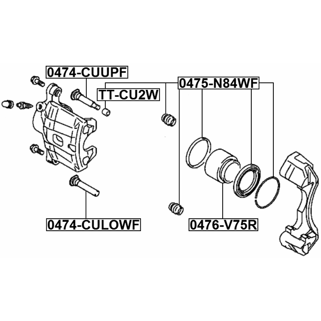 Ремкомплект переднего тормозного суппорта MITSUBISHI Space Wagon 97-03 FEBEST 0475-N84WF preview 2
