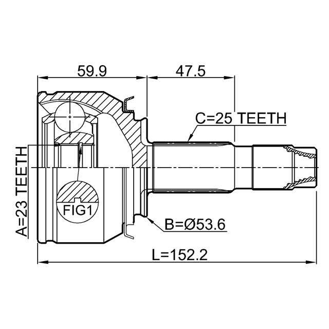 Шрус наружный 23x53.6x25 preview 2