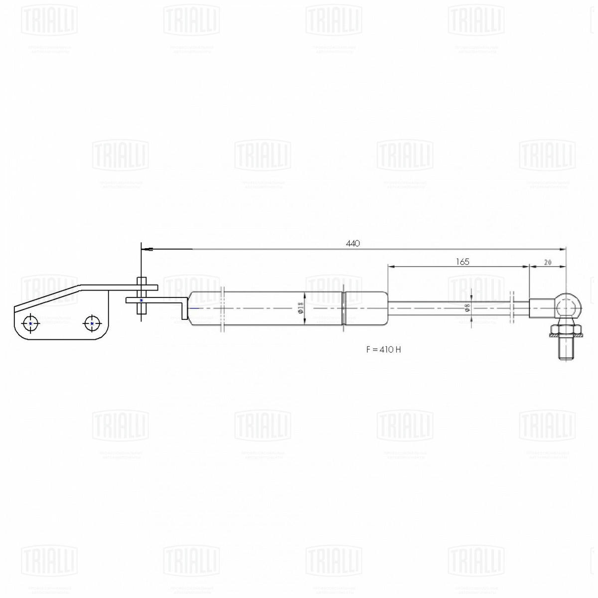Упор газовый (амортизатор) для а/м Suzuki Swift (05-) прав. (крышки багажника) (GS 2402) preview 3