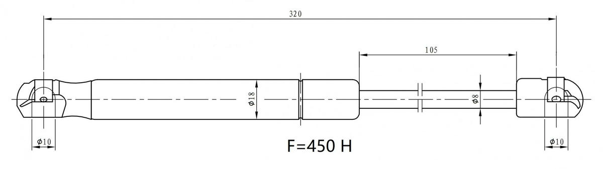 Упор газовый (амортизатор) для а/м Peugeot 407 (04-) купе (крышки багажника) (GS 2029) preview 3