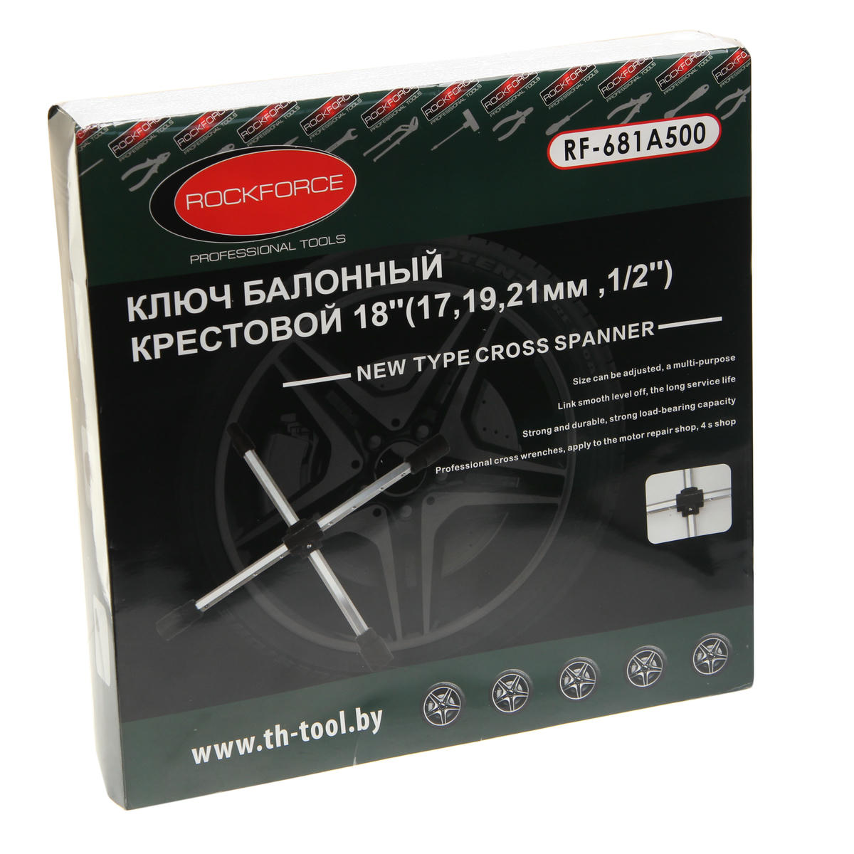 Ключ баллонный крест (17, 19, 21мм, 1/2') ROCKFORCE preview 3