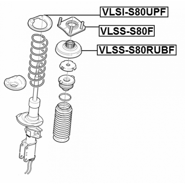 Опора амортизатора VOLVO XC90 2003- VLSS-S80RUBF preview 2 Опора амортизатора VOLVO XC90 2003- VLSS-S80RUBF preview 2