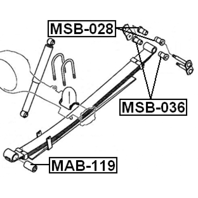 Сайлентблок задней подвески FEBEST MAB-119 preview 2