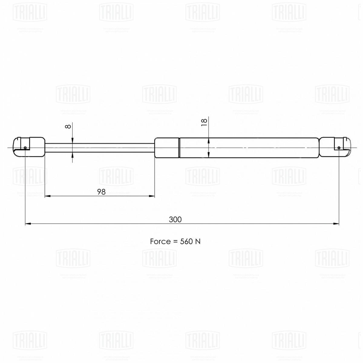 Газовый упор багажника TRIALLI GS 1025 preview 2