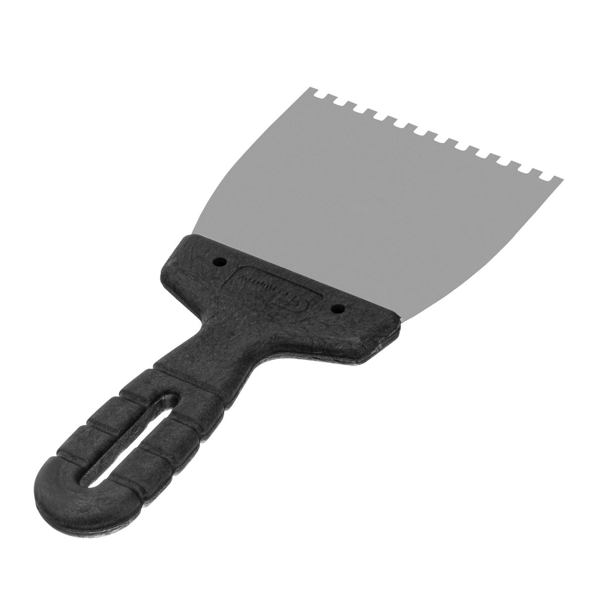 Шпатель из нержавеющей стали 100мм, зуб 4х4мм, пласт. ручка СИБРТЕХ preview 2