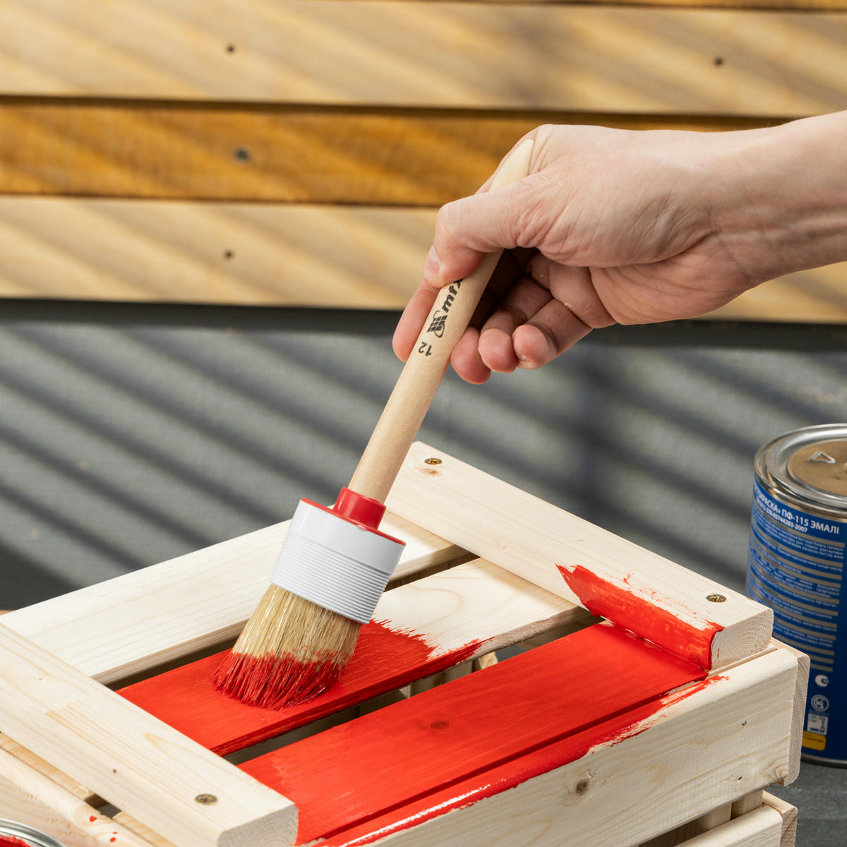 Кисть круглая № 12 (45 мм), натуральная щетина, деревянная ручка MATRIX preview 8