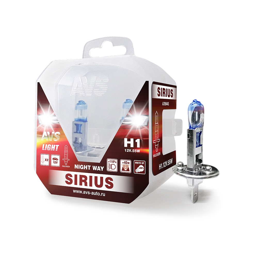 Галогенная лампа AVS SIRIUS/NIGHT WAY/ PB H1.12V.55W. 2шт., шт preview 1