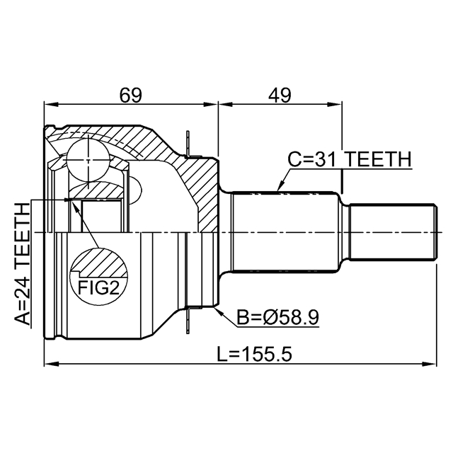 ШРУС наружный FEBEST 0510-GJAT preview 2