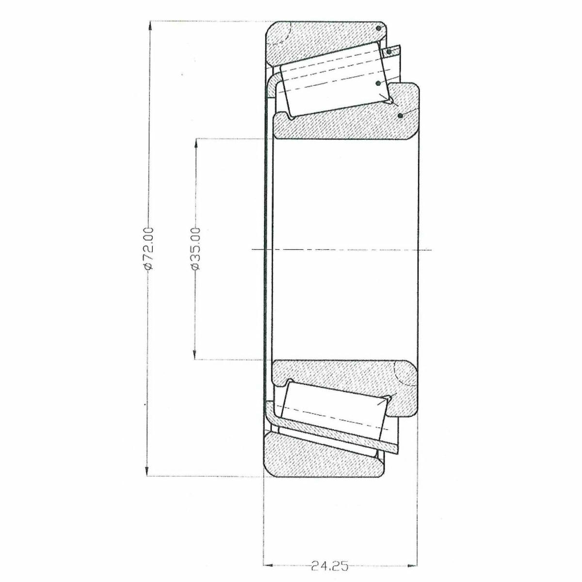 Подшипник ступицы для а/м MAN F2000/L2000/G90 перед. наруж. (ролик.конич.) (32207) (CS 1717) preview 3