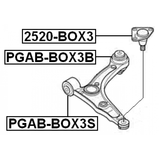 Сайлентблок передний подвески FEBEST PGAB-BOX3S preview 2