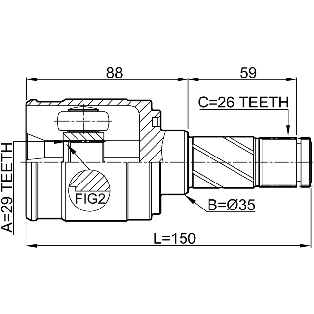 0511-M2ATLH_ШРУС внутренний левый к-кт! Mazda 2 DE 07-14 preview 2