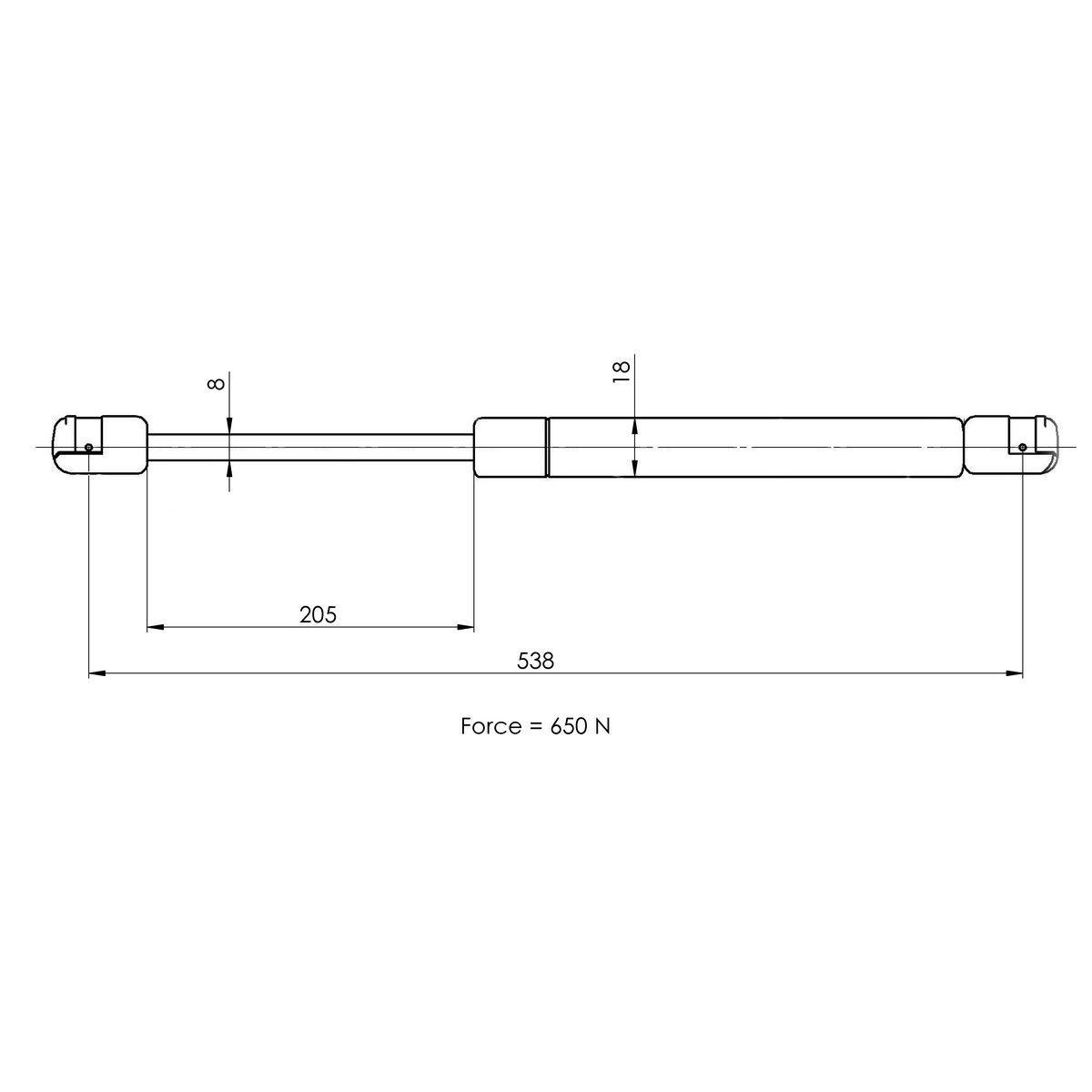Газовый упор багажника TRIALLI GS 1838 preview 2
