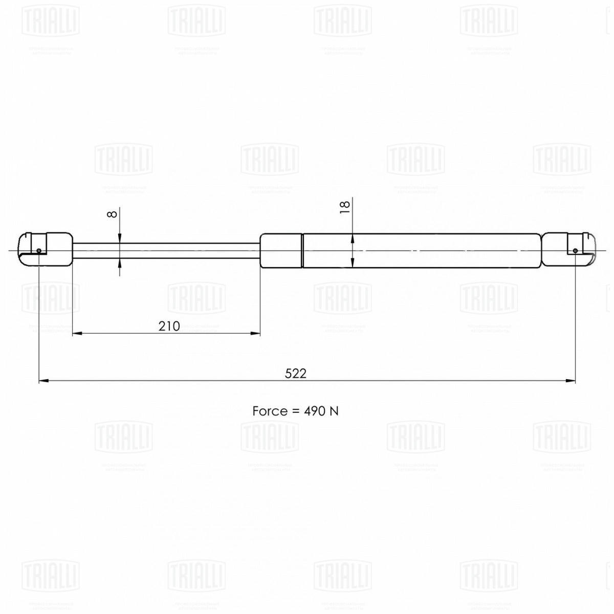 Газовый упор багажника TRIALLI GS 1851 preview 2