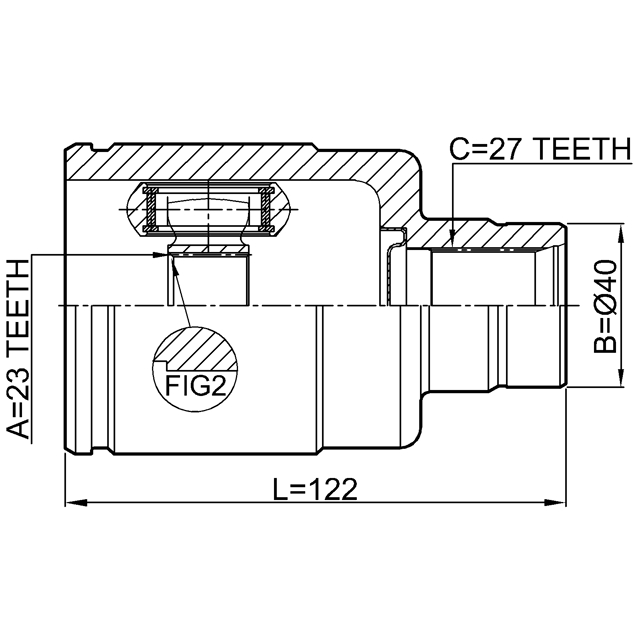 ШРУС ВНУТРЕННИЙ ПРАВЫЙ 23X40X27, шт preview 2