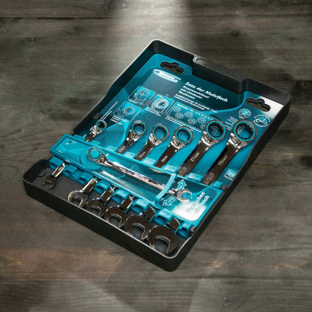 Набор ключей комбинированных 7шт 8-19мм с трещоткой реверсивные GROSS preview 1