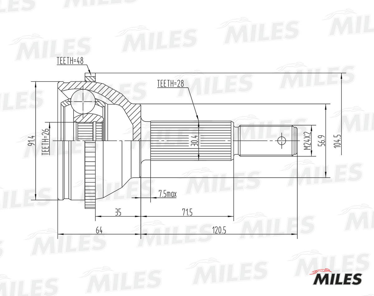 ШРУС наружный передний MILES GA20124 preview 3