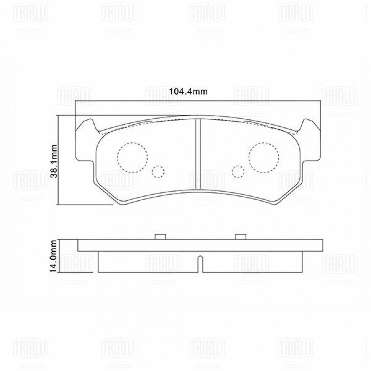 Колодки тормозные задние дисковые к-кт TRIALLI PF 4019 preview 2