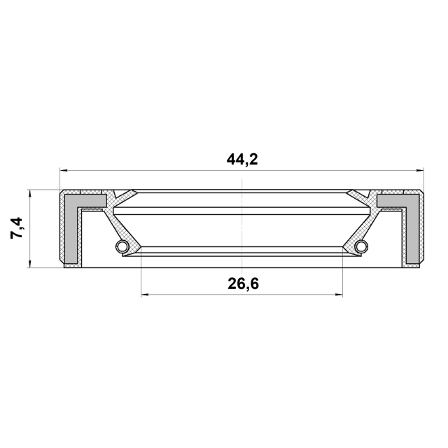 Сальник передней полуоси 26.6x44.2x7.4x7.4 preview 2