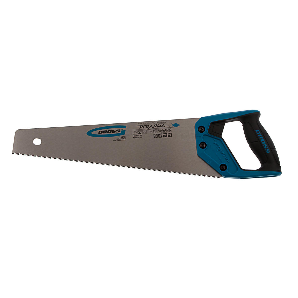 Ножовка по дереву 400мм "PIRANHA" 11-12 TPI, зуб - 3D, каленый зуб, 2-х комп. рук-ка GROSS preview 1