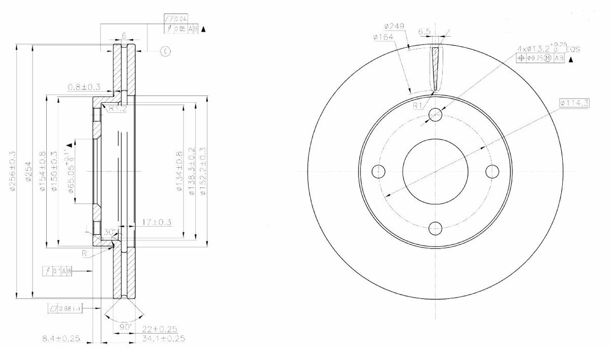 Диск торм. для а/м Chery Bonus (11-)/Chery Very (11-) перед. d=256 (DF 051314) preview 3