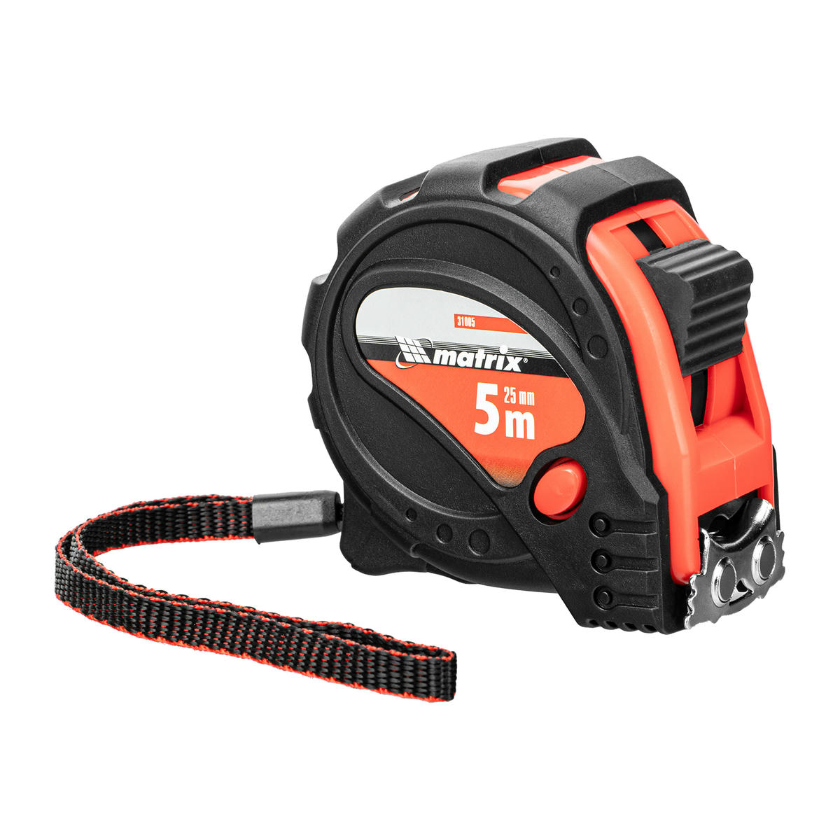 Рулетка 5м 25мм, обрезиненный корпус, зацеп с магнитом Matrix preview 1