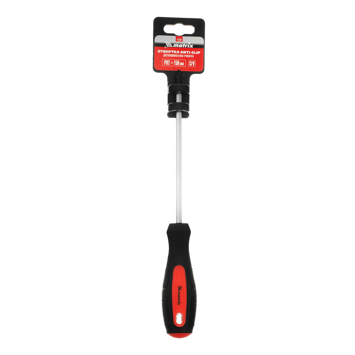 Отвертка Anti-Slip, Ph2x150 мм, CrV, двухкомп. рукоятка MATRIX 12250 preview 1