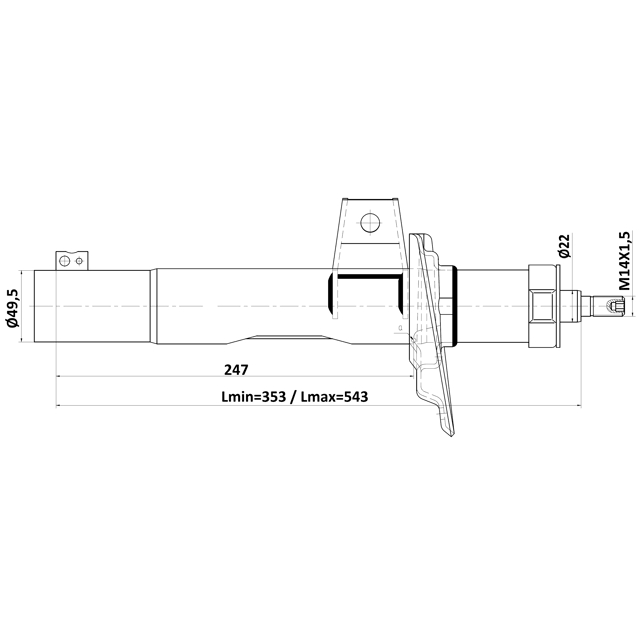 Амортизатор передний FEBEST 23110-003F preview 2