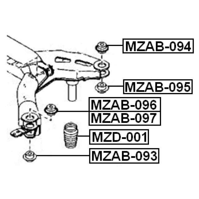 Отбойник заднего амортизатора FEBEST MZD-001 preview 2