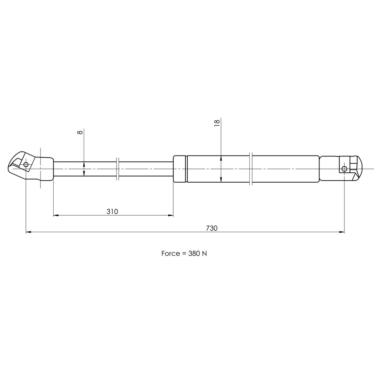 Газовый упор капота TRIALLI GS 1830 preview 2