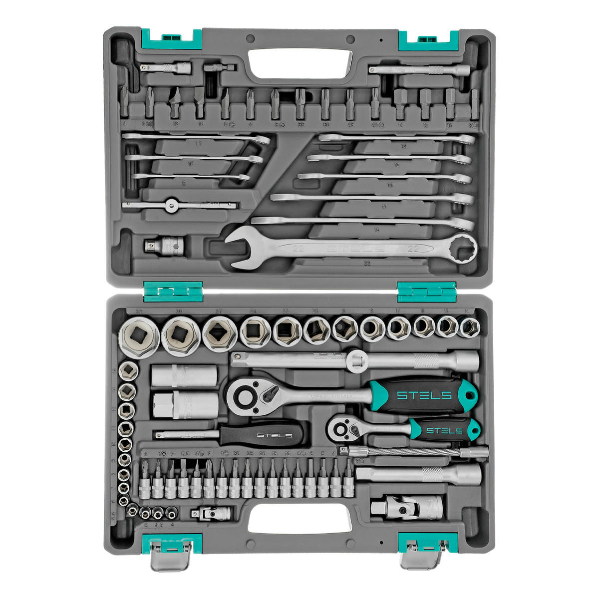 Набор инструмента 1/2" 1/4" пластиковый кейс 82пр. STELS preview 3