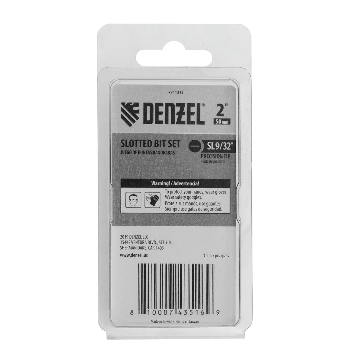Набор бит, SL9/32"x2", 5 шт.// Denzel preview 7