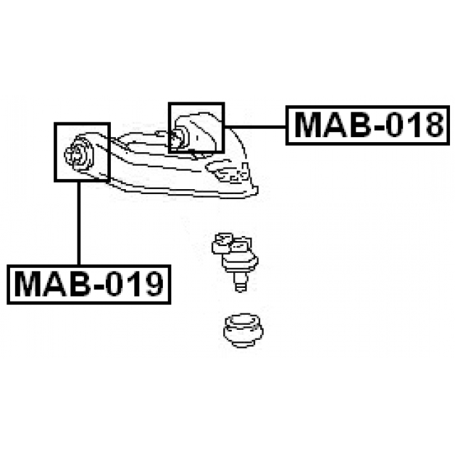 MAB-018_сайлентблок верхн. рычага зад.! Mitsubishi L300 P0#V-P1#W 86-94 preview 2 MAB-018_сайлентблок верхн. рычага зад.! Mitsubishi L300 P0#V-P1#W 86-94 preview 2