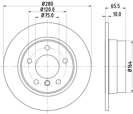 Диск торм. для а/м BMW 1 (E81) (04-) зад. d=280 (DF 190336) preview 3