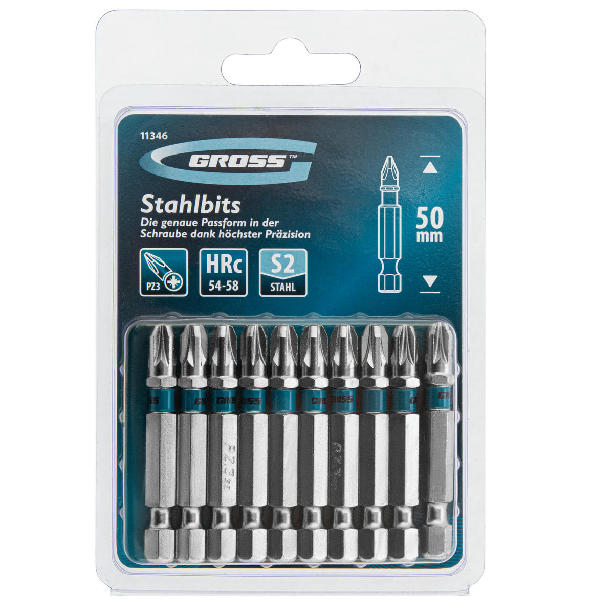 Набор бит РZ3х50, сталь S2, 10шт //GROSS preview 4