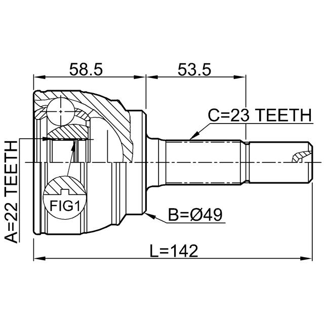 0210-E11_ШРУС наружный к-кт! 22x49x23 Nissan Micra/March 02-10 preview 2